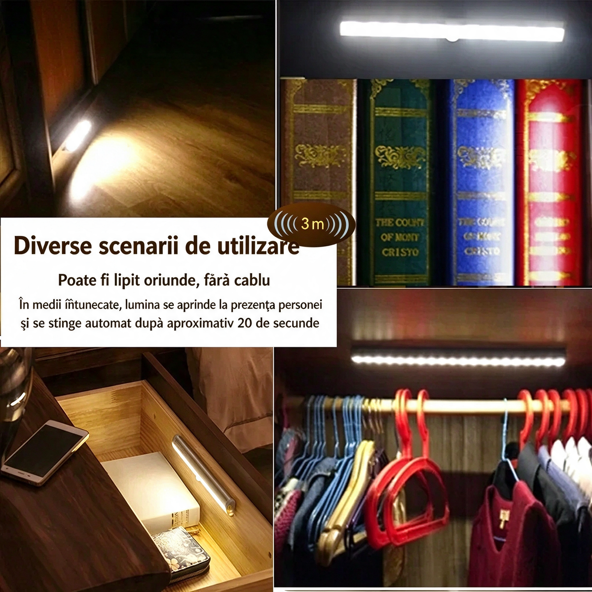 Set 2 Lămpi LED Magnetice