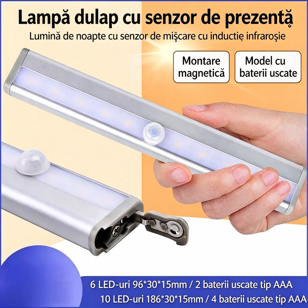 Set 2 Lămpi LED Magnetice