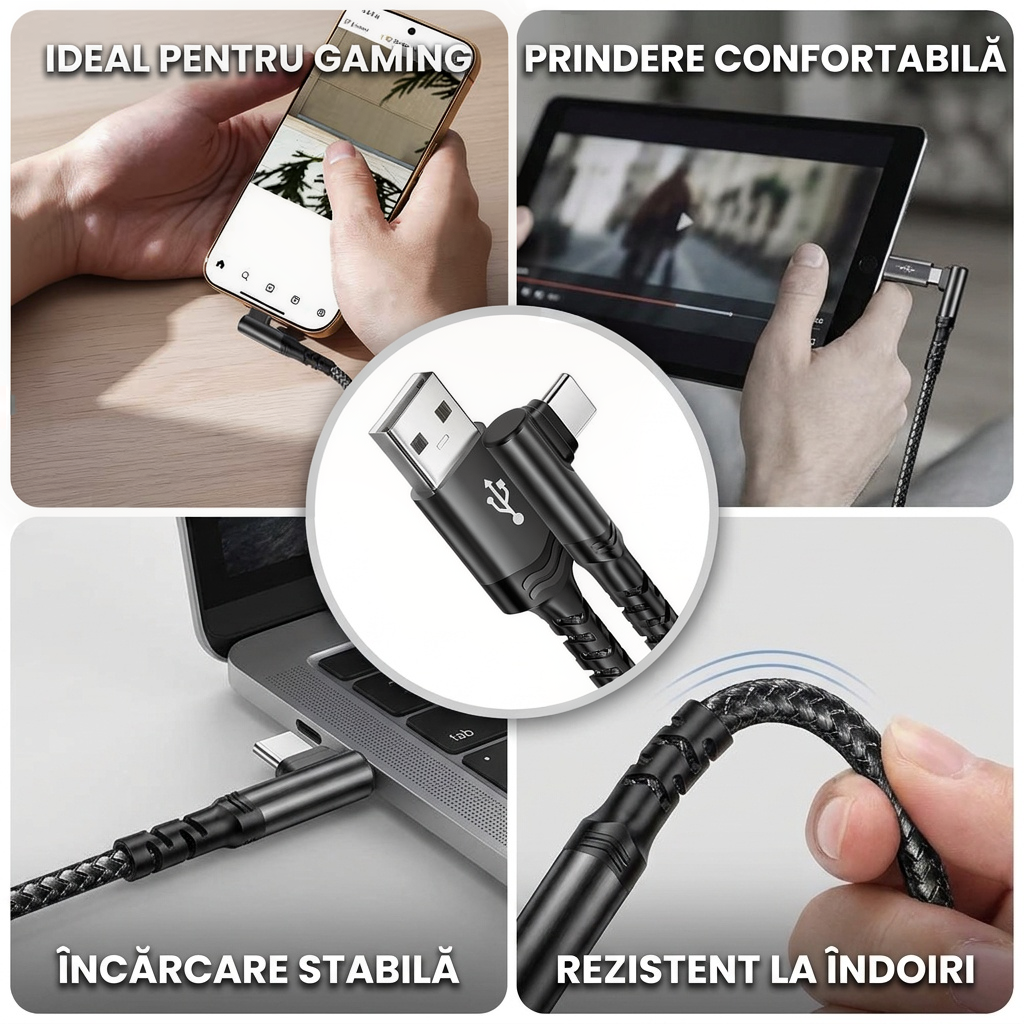 Cablu de încărcare cotit pentru telefon