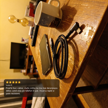 Cablu de încărcare cotit pentru telefon