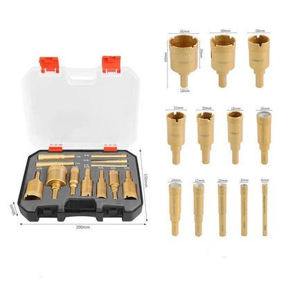 Set 12 Burghie Diamantate Pentru Găuri