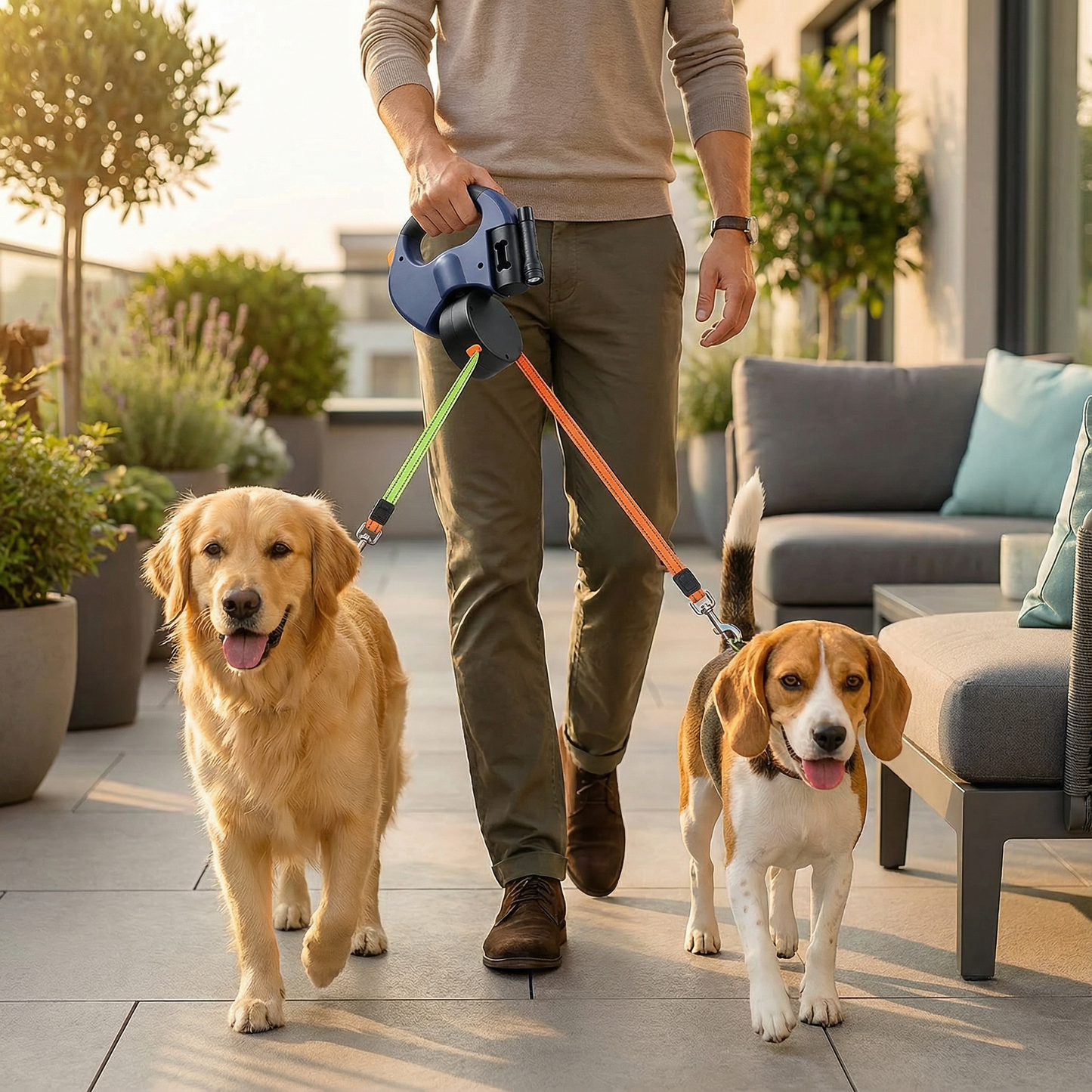 Lesă Retractabilă cu Rotație