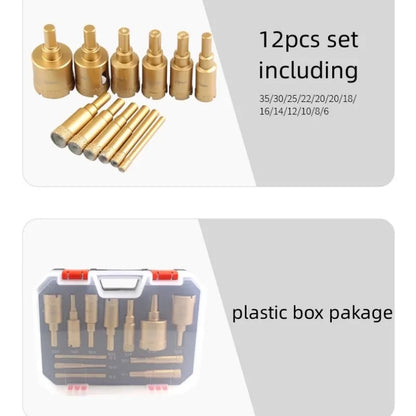 Set 12 Burghie Diamantate Pentru Găuri