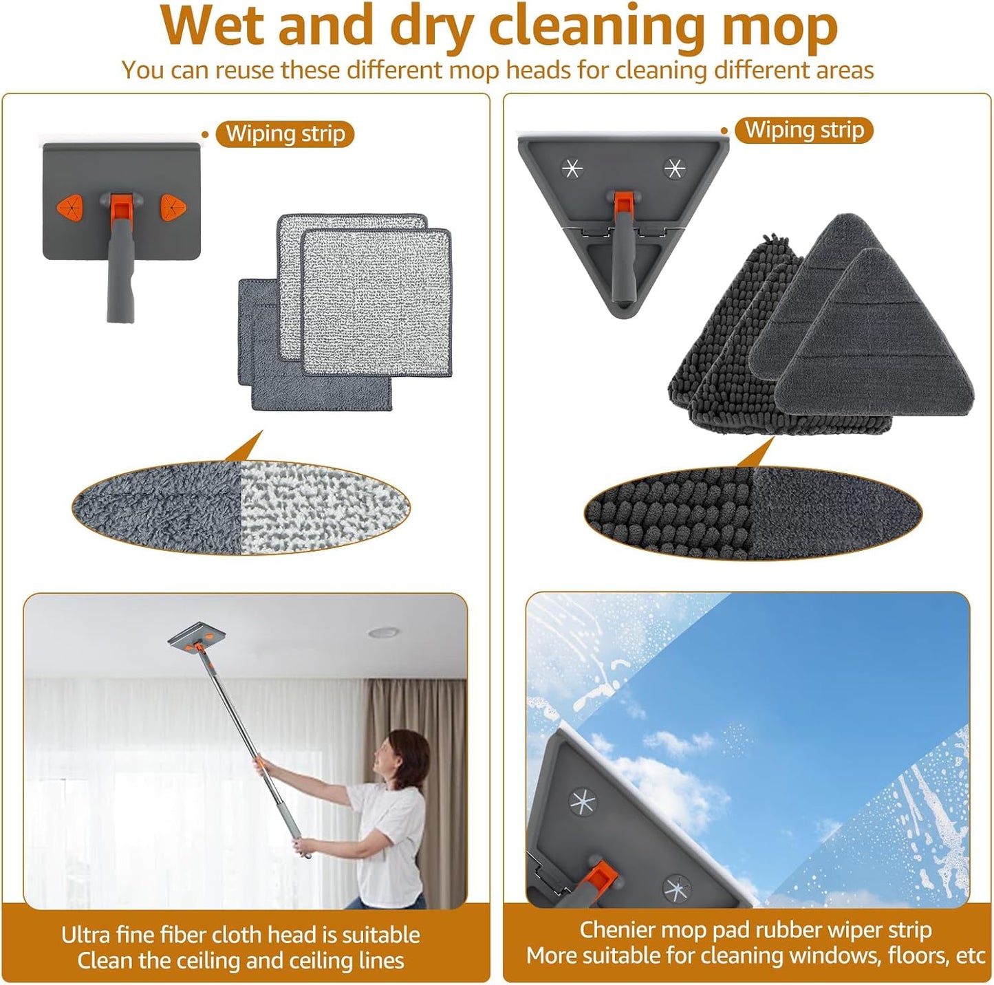 Mop Rotativ Pereți Plafoane