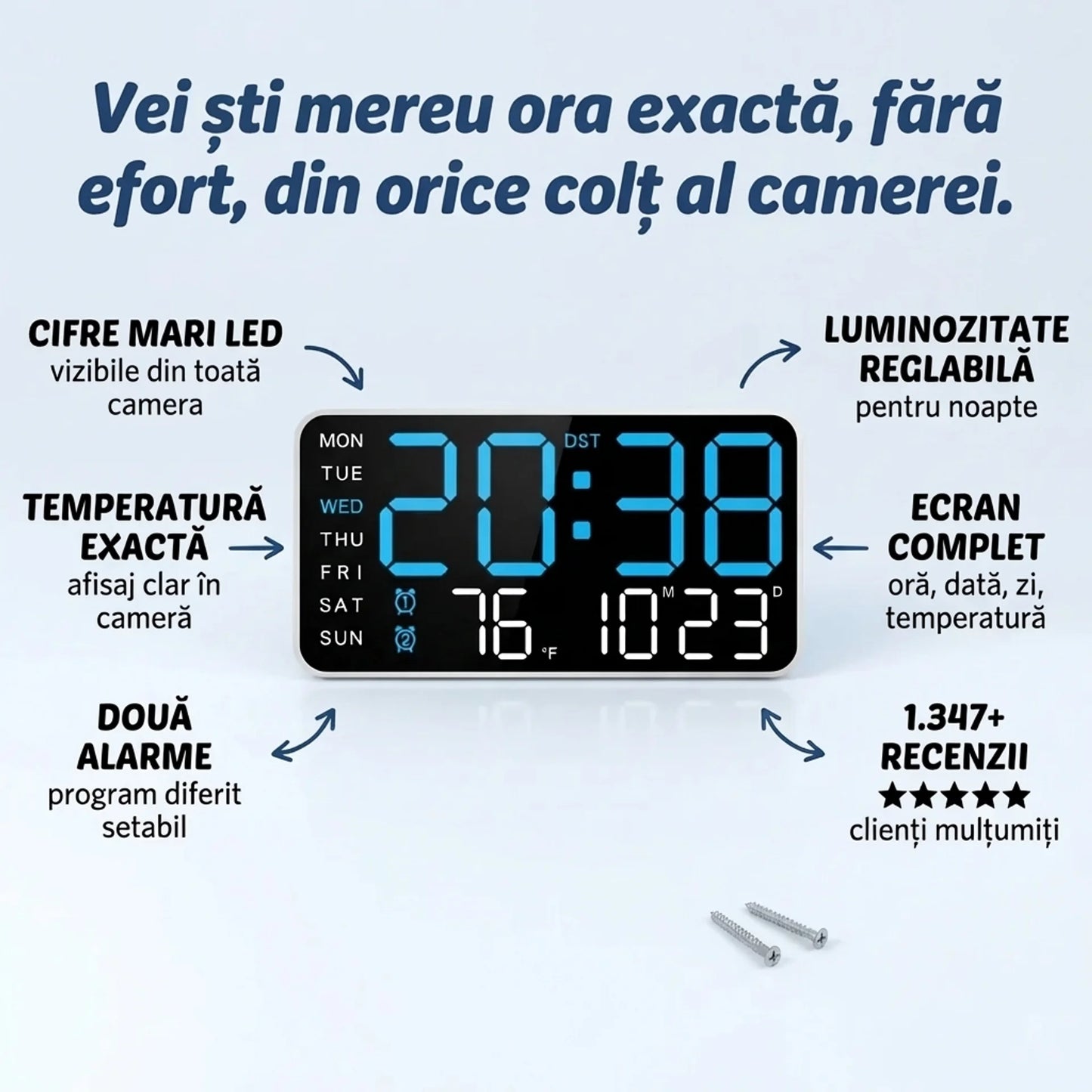Ceas LED Digital Multifuncțional