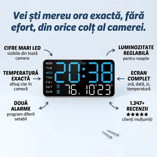 Ceas LED Digital Multifuncțional