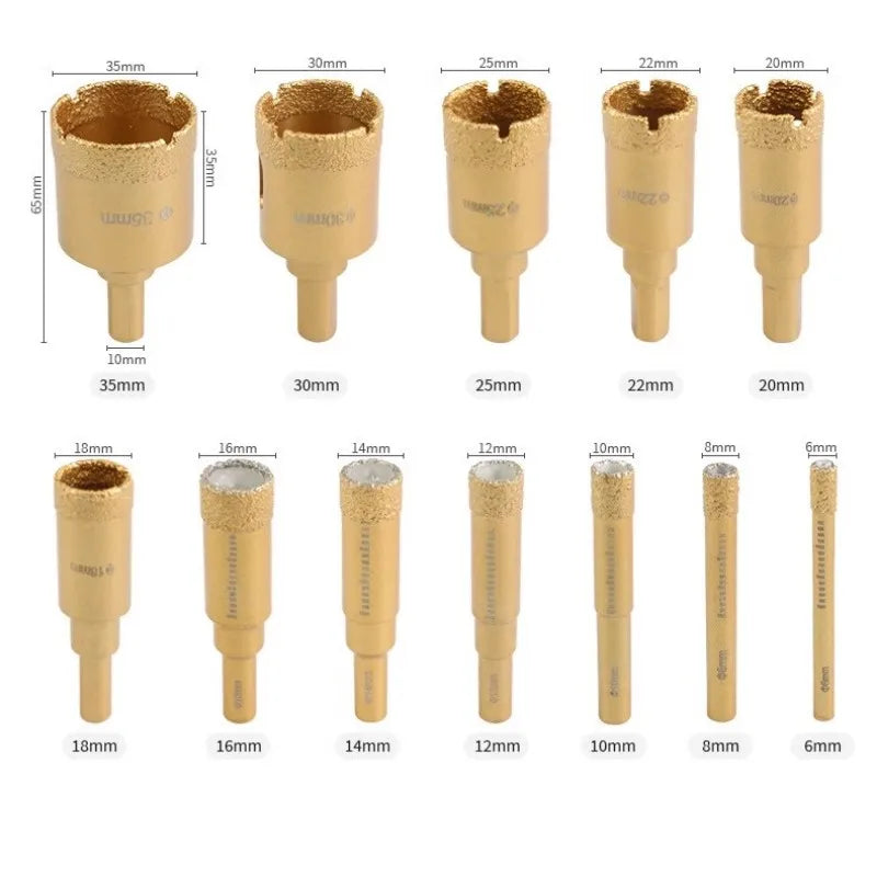 Set 12 Burghie Diamantate Pentru Găuri