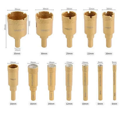 Set 12 Burghie Diamantate Pentru Găuri