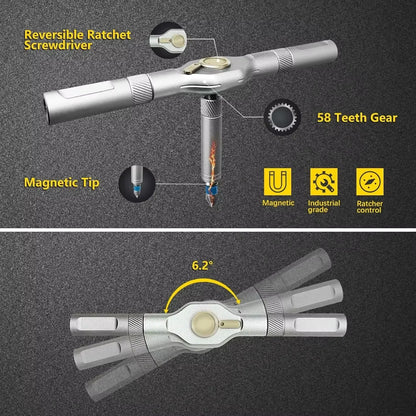 Set Șurubelniță Ratchet Magnetic Precizie