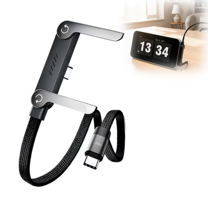 Set de 2 Cabluri USB-C cu Suport Pliabil
