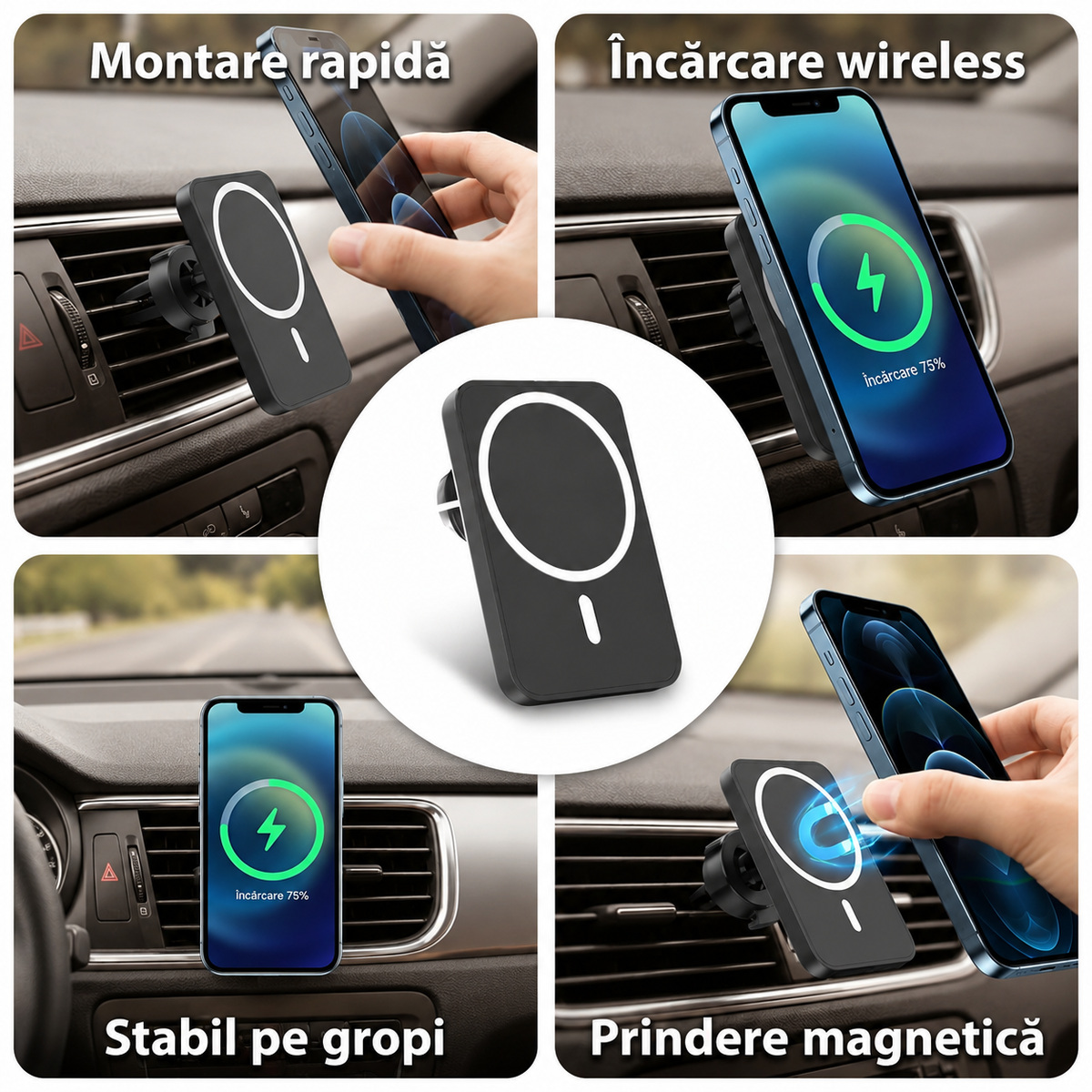 Suport Auto Magnetic Wireless