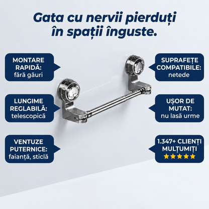 Bară de prosoape cu ventuze