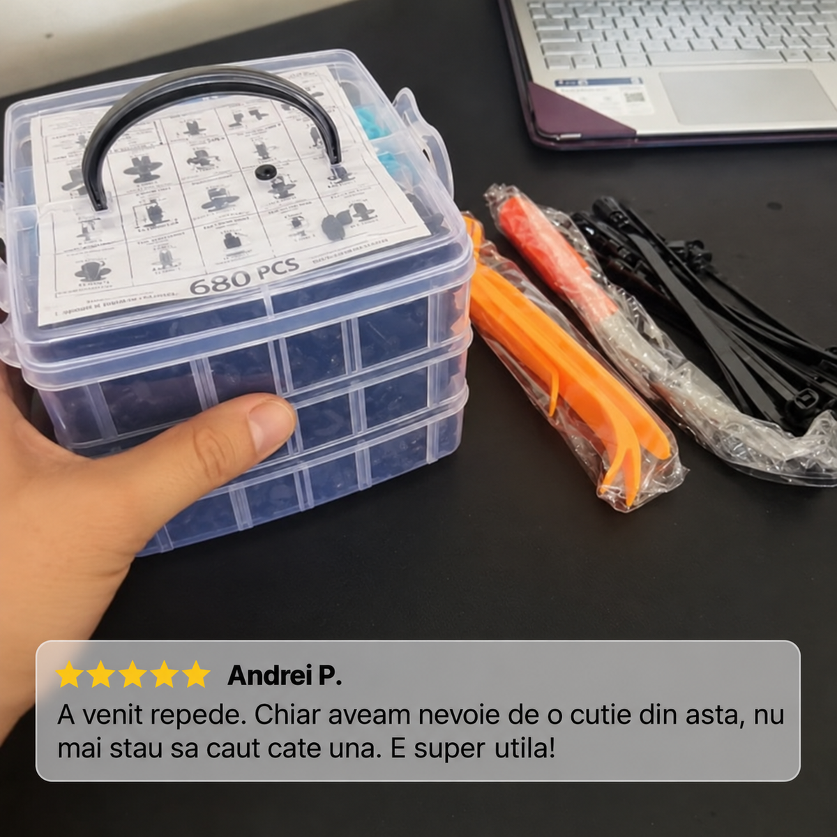 Set 725 de cleme de fixare pentru mașină