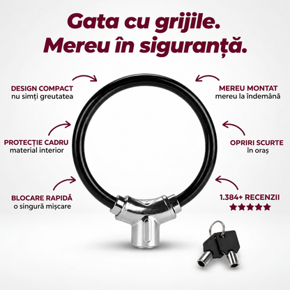 Lacăt Portabil Inel Bicicletă