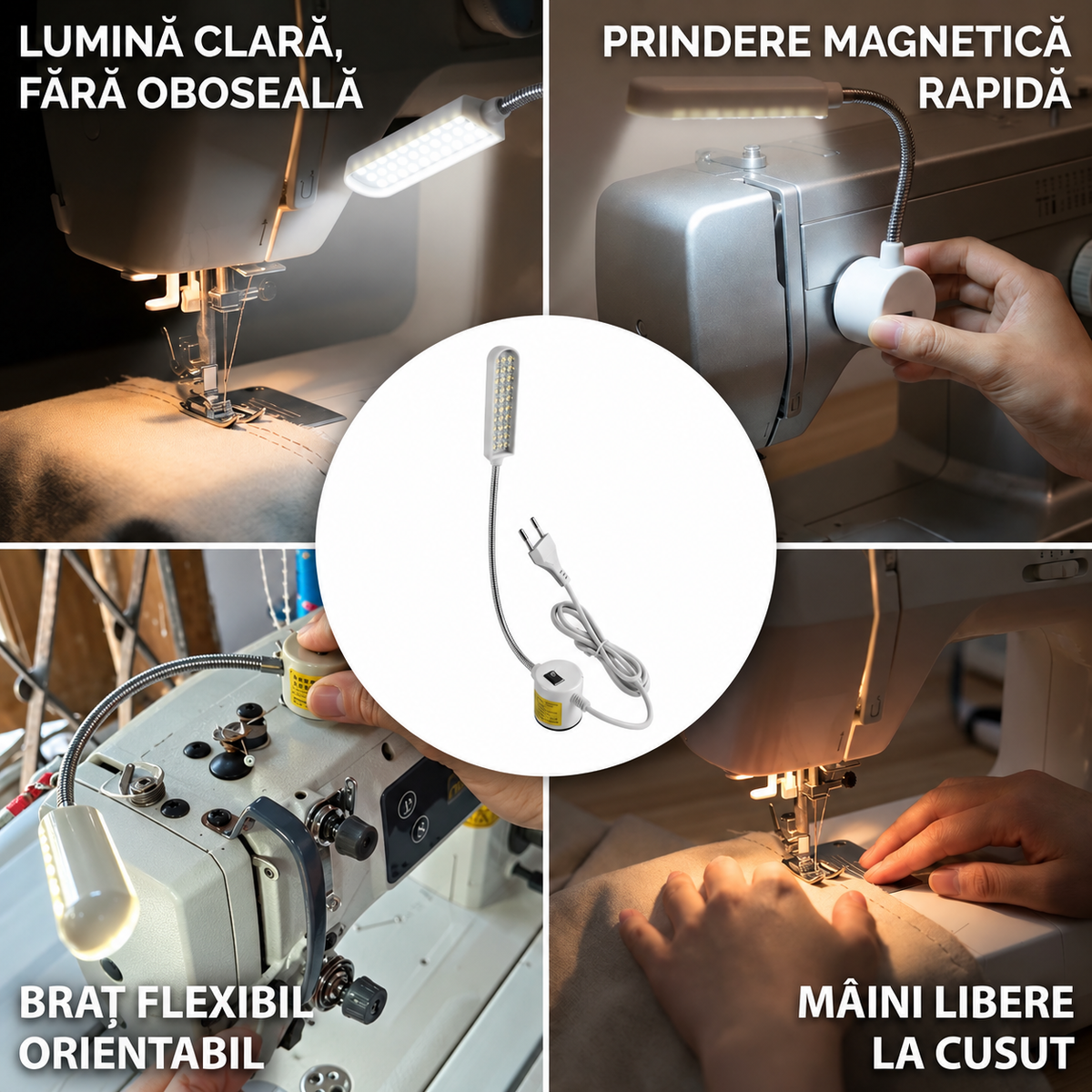 Lampă Flexibilă Cusut Magnetică