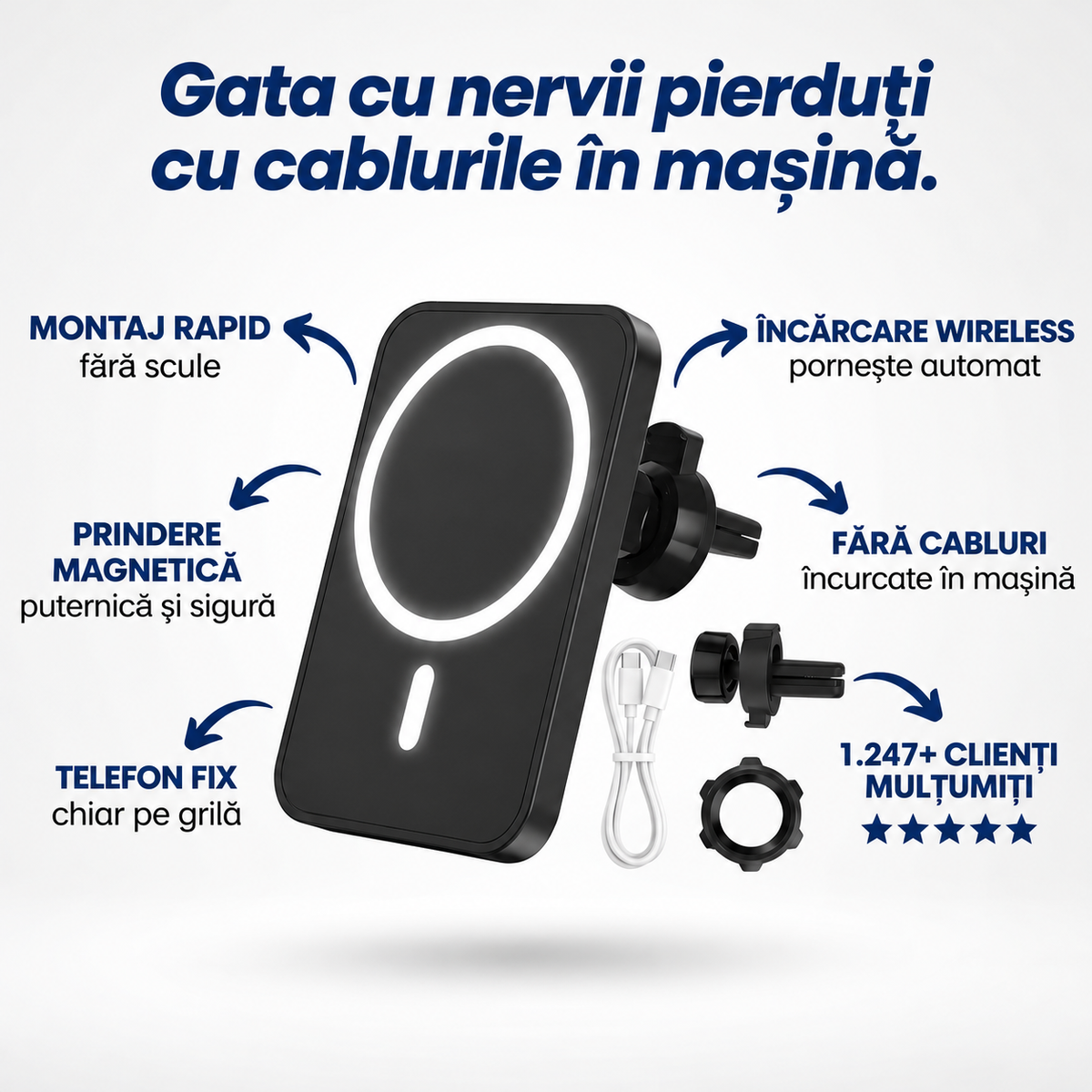 Suport Auto Magnetic Wireless