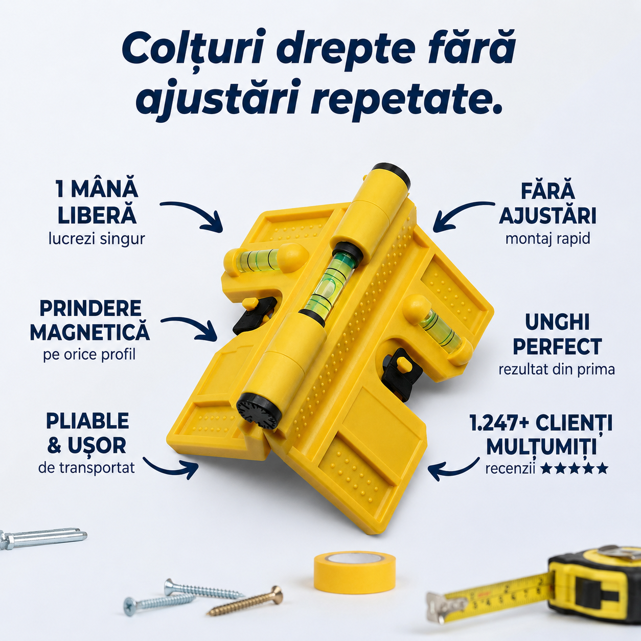 Nivel Magnetic Pliabil Colțar