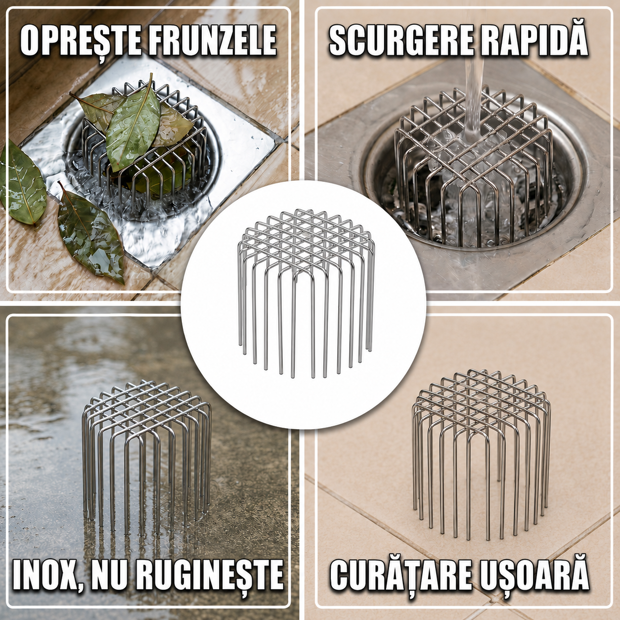 Capac Scurgere Inox Antiînfundare