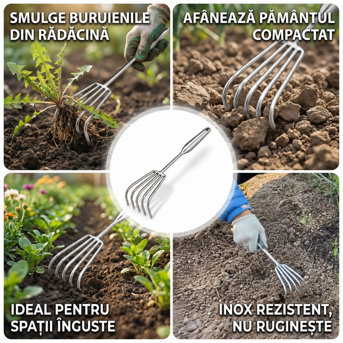 Greblă Inox Multifuncțională Grădină