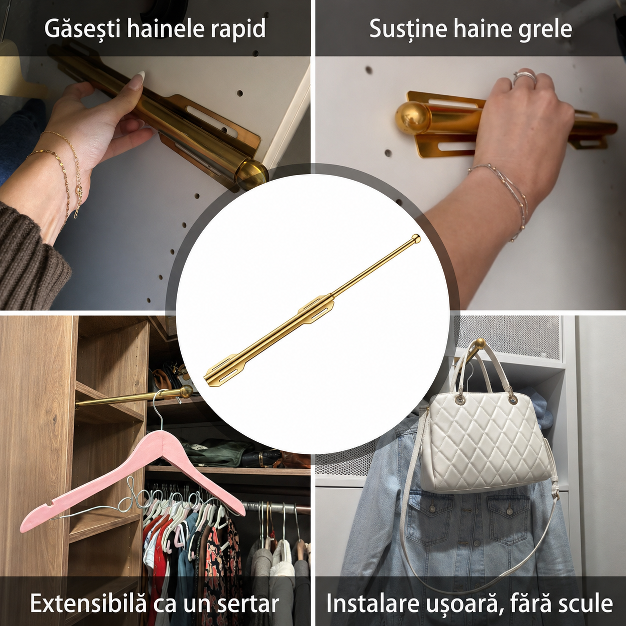 Bară Valet Extensibilă Dulap