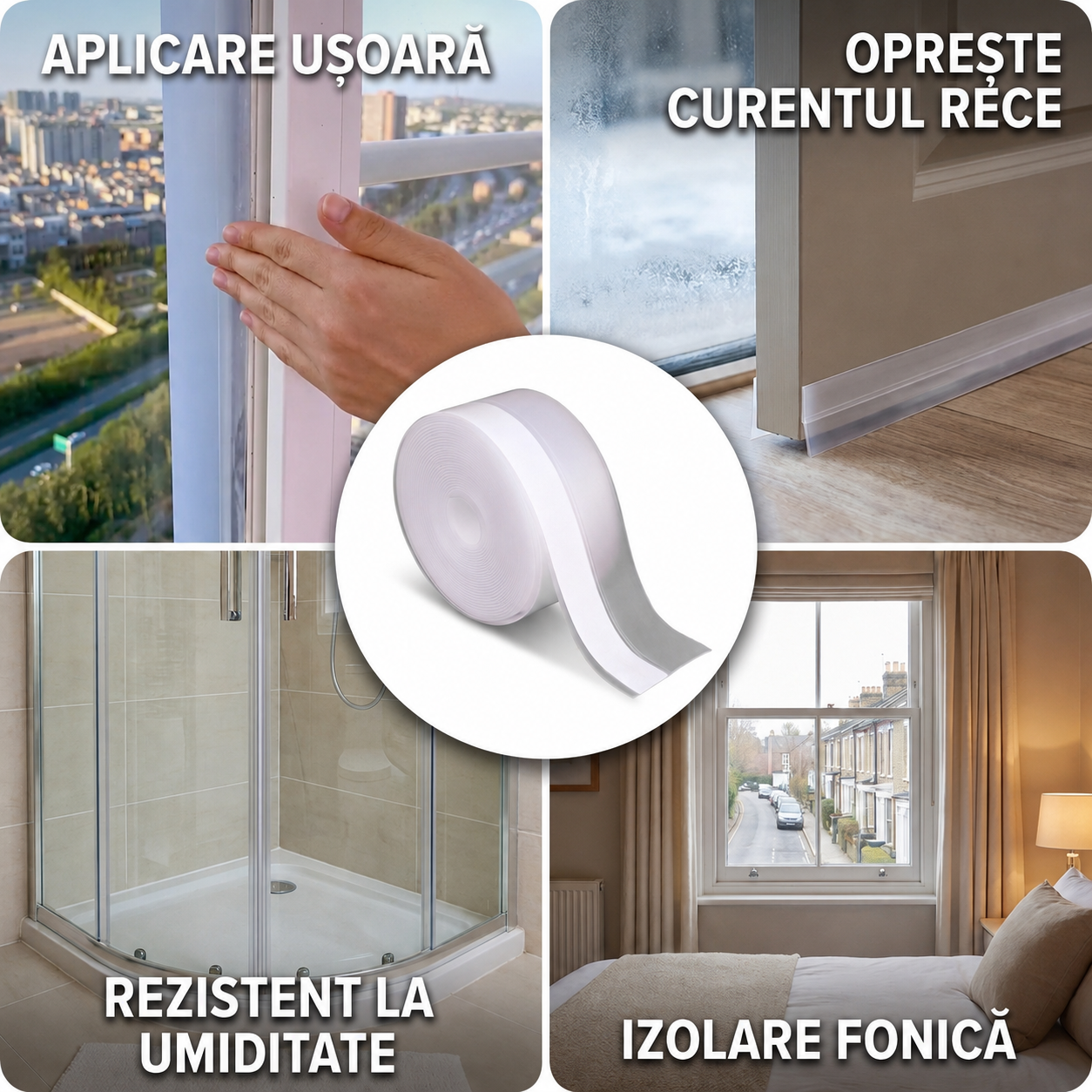 Bandă Etanșare Silicon Transparent