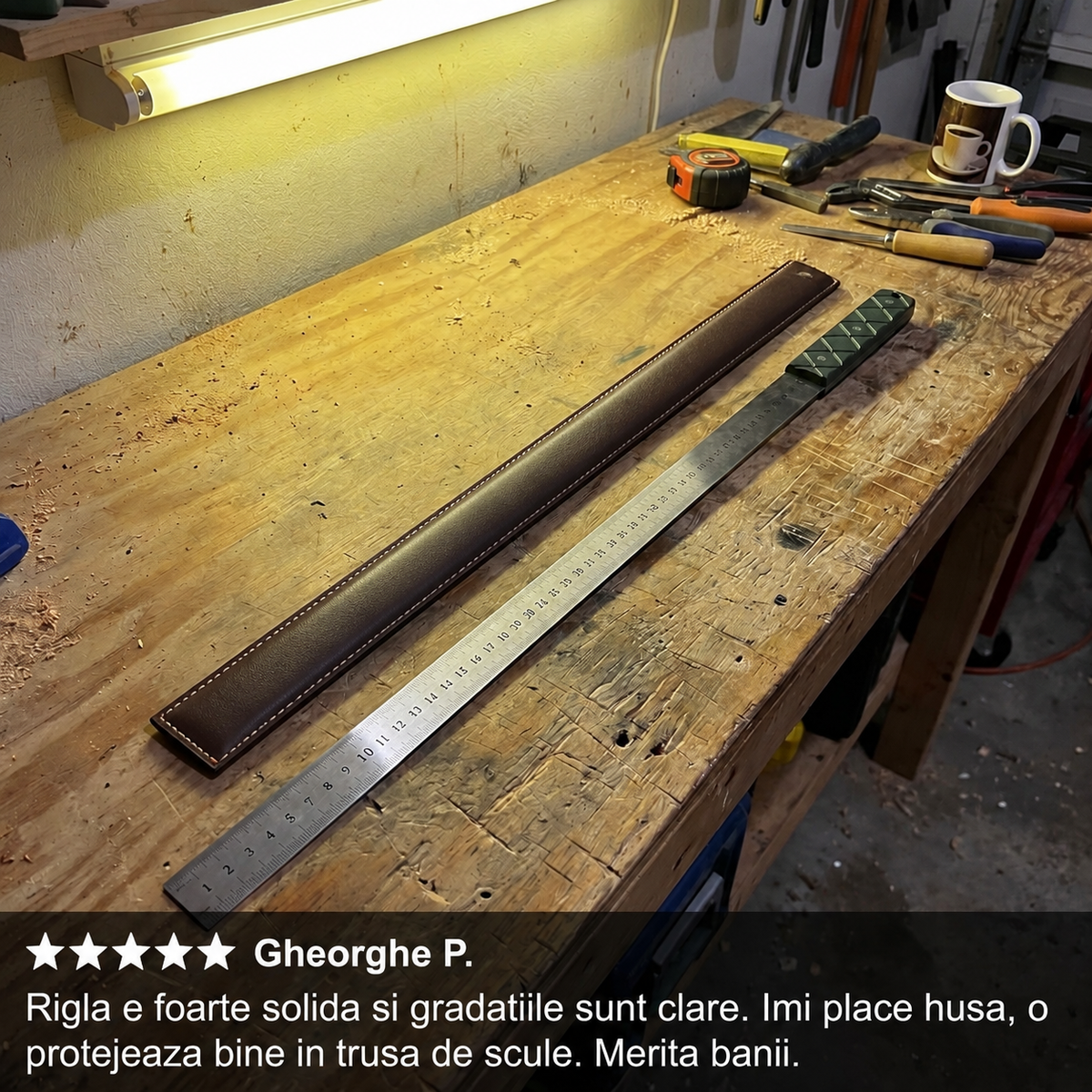Riglă Inox cu Husă