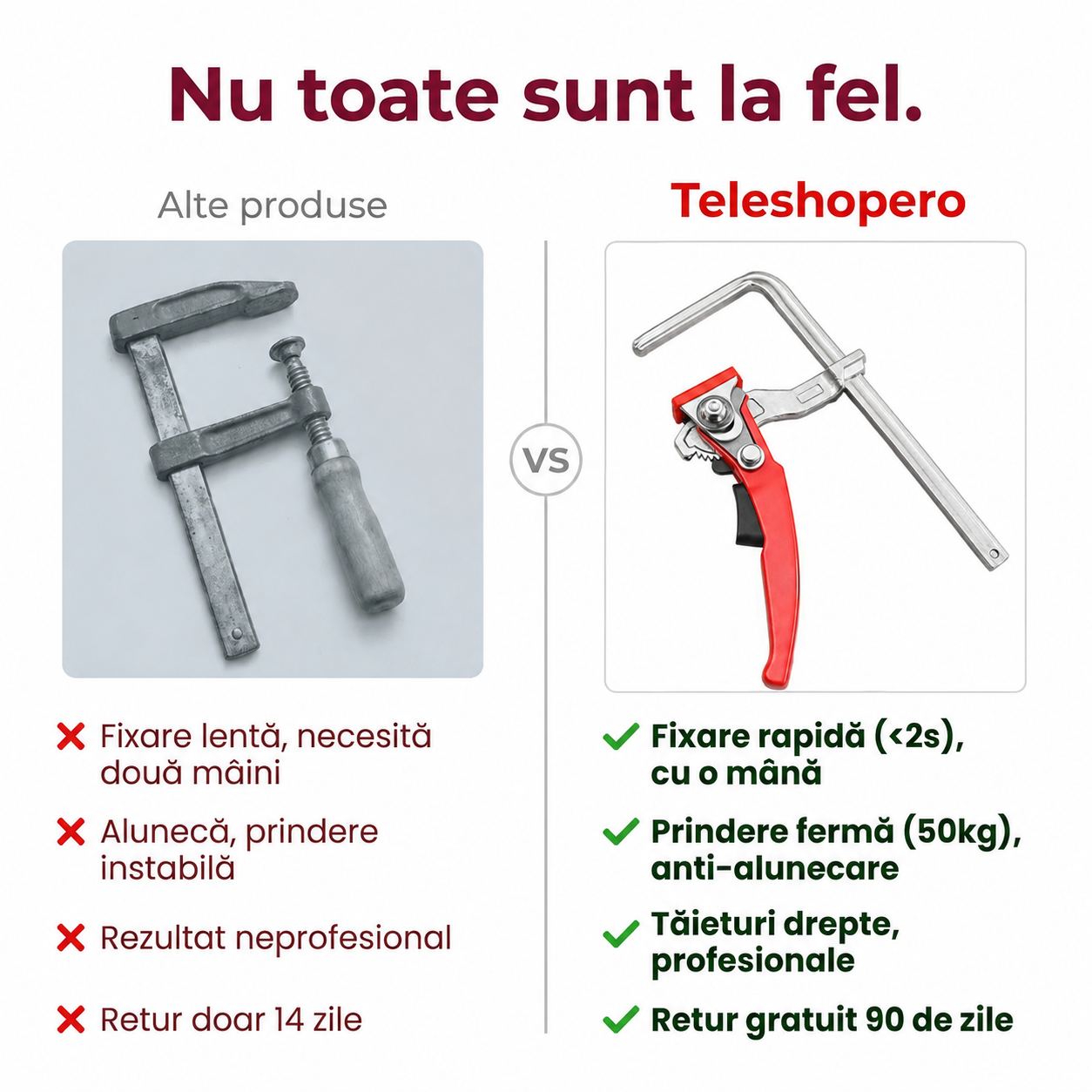 Clemă Rapidă Șină Ghid
