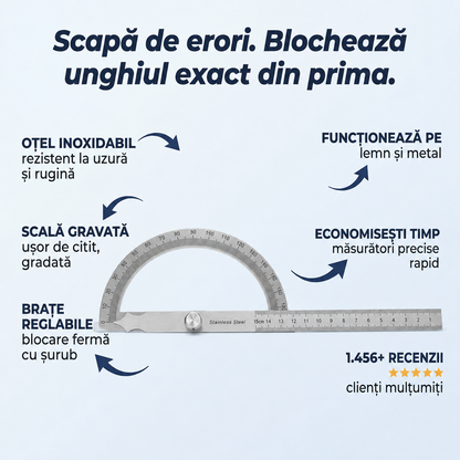 Raportor Unghiuri din Oțel