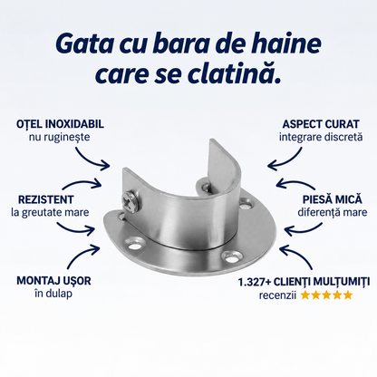 Suport Bară Dulap Inox