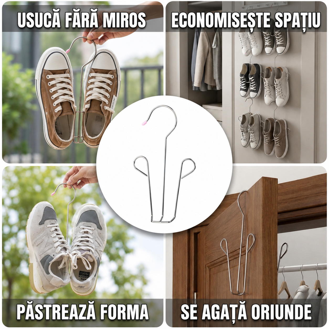 Uscător Pantofi Metalic Agățabil