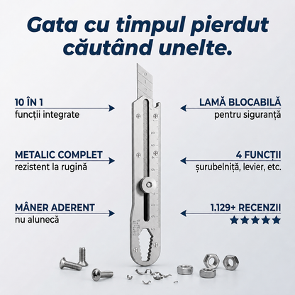 Cuțit Multifuncțional Metalic Retractabil