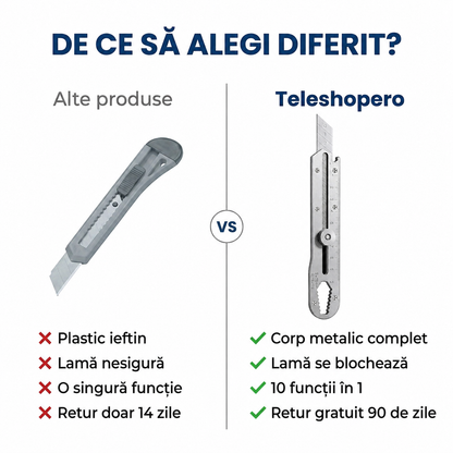 Cuțit Multifuncțional Metalic Retractabil