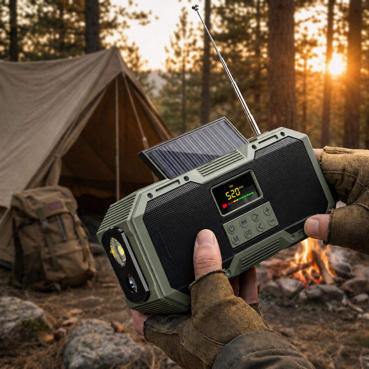 Lanternă Radio Solară Portabilă