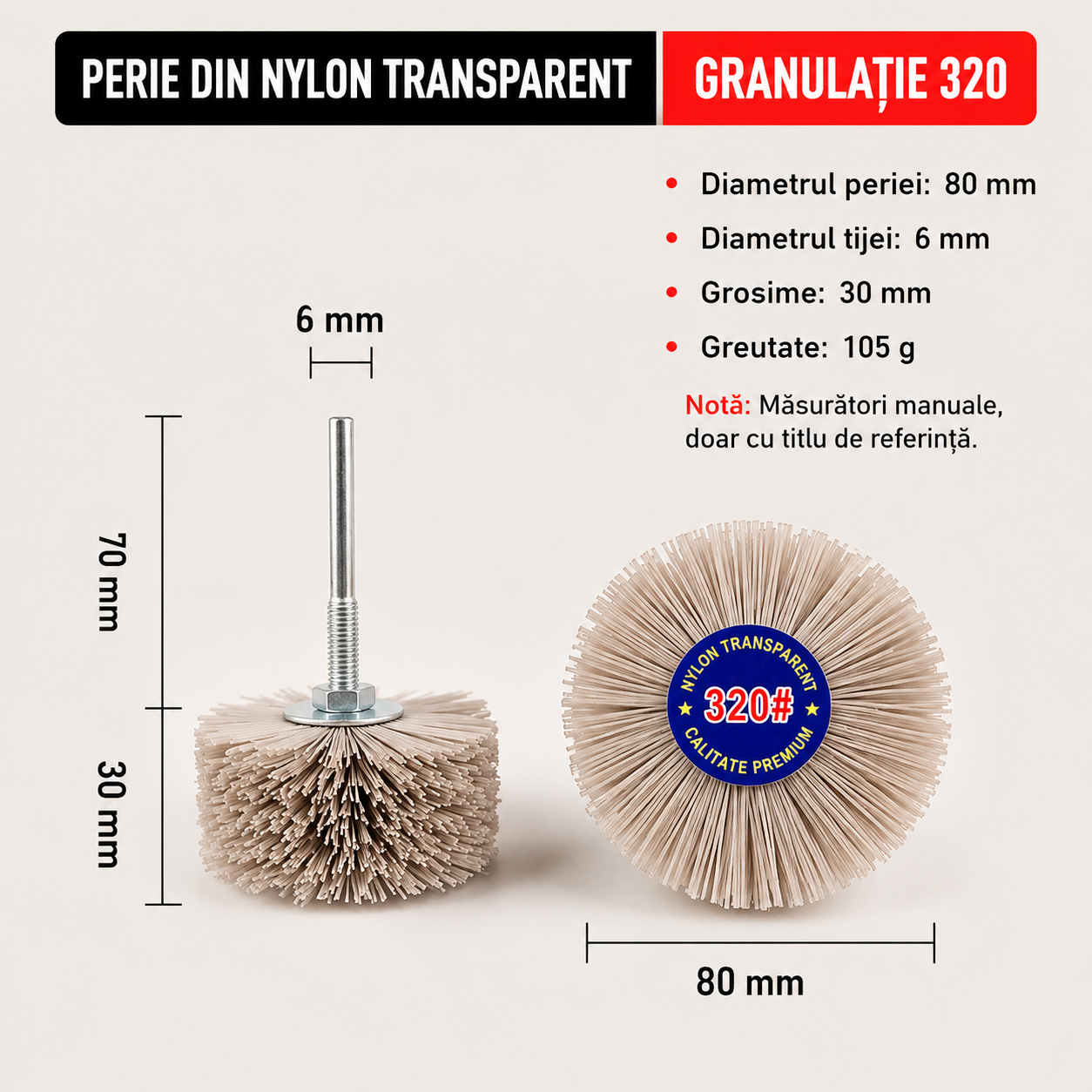 Perie Nylon Abraziv Universală