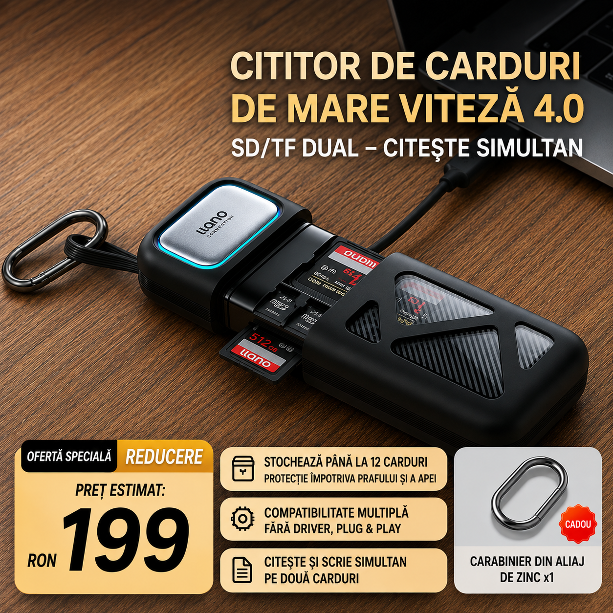 Cititor Carduri Portabil Rapid