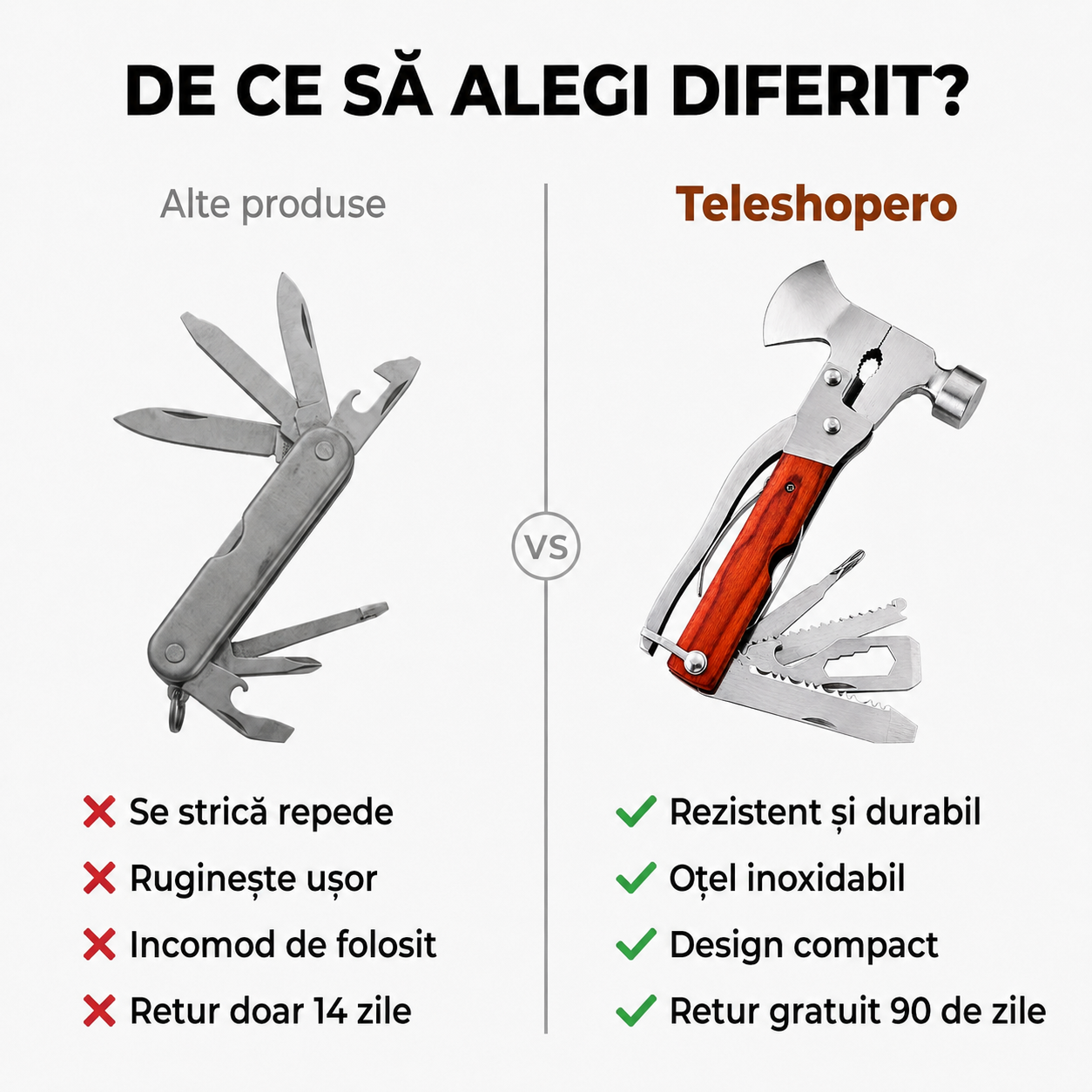 Ciocan Multifuncțional Oțel Inoxidabil