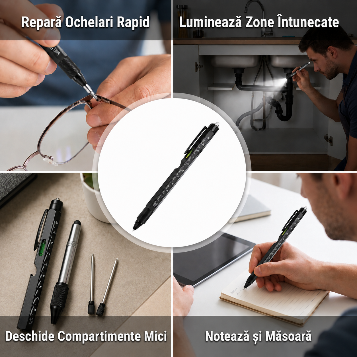 Stilou Multifuncțional EDC Compact