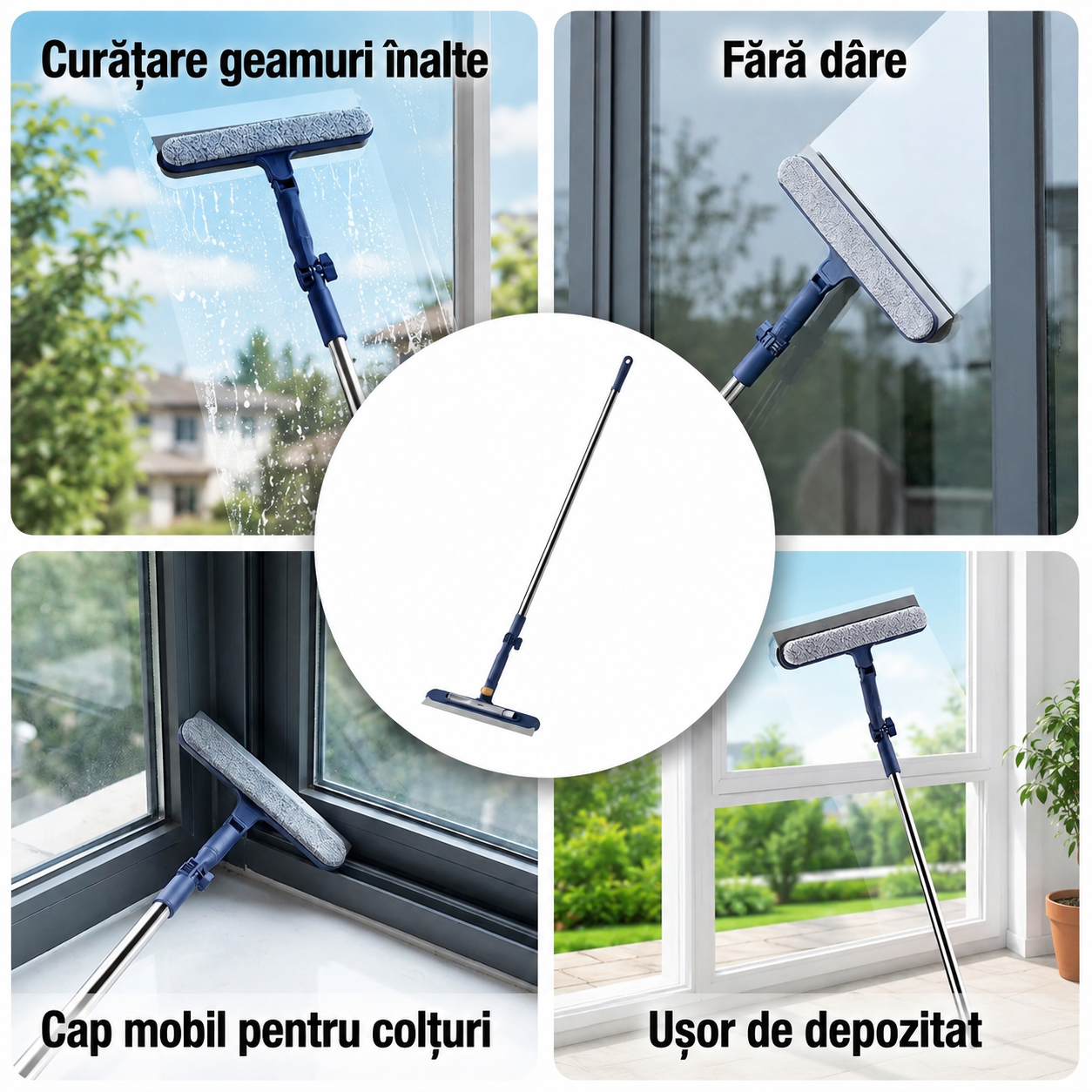 Curățător Geamuri Telescopic Reglabil