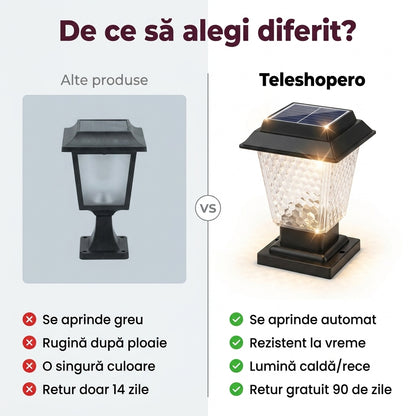Lampă Solară Stâlp Exterior