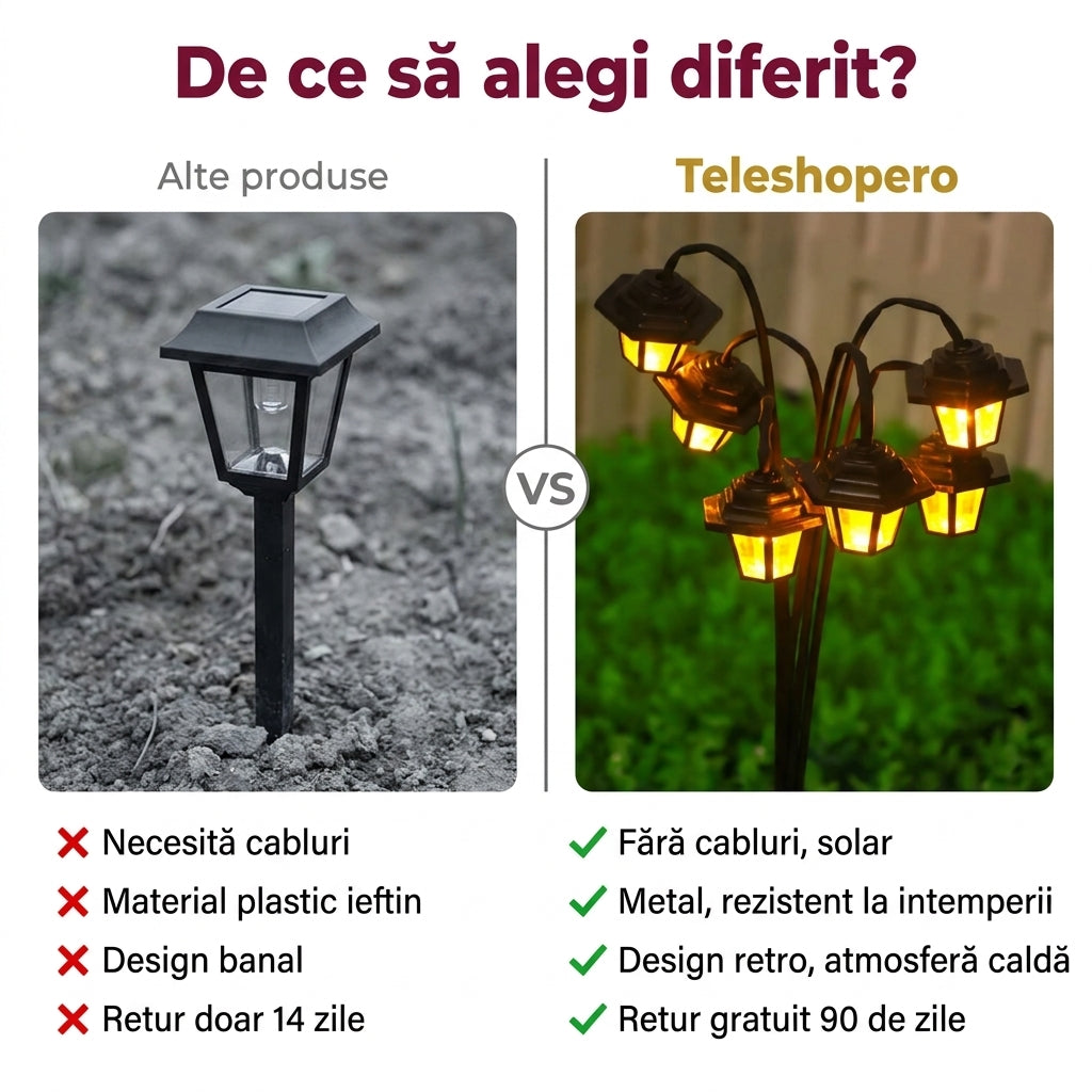 Lumină Solară Vintage Grădină