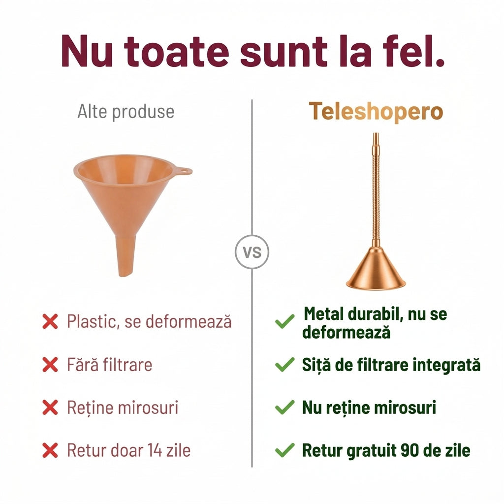 Pâlnie Metalică Flexibilă cu Sită