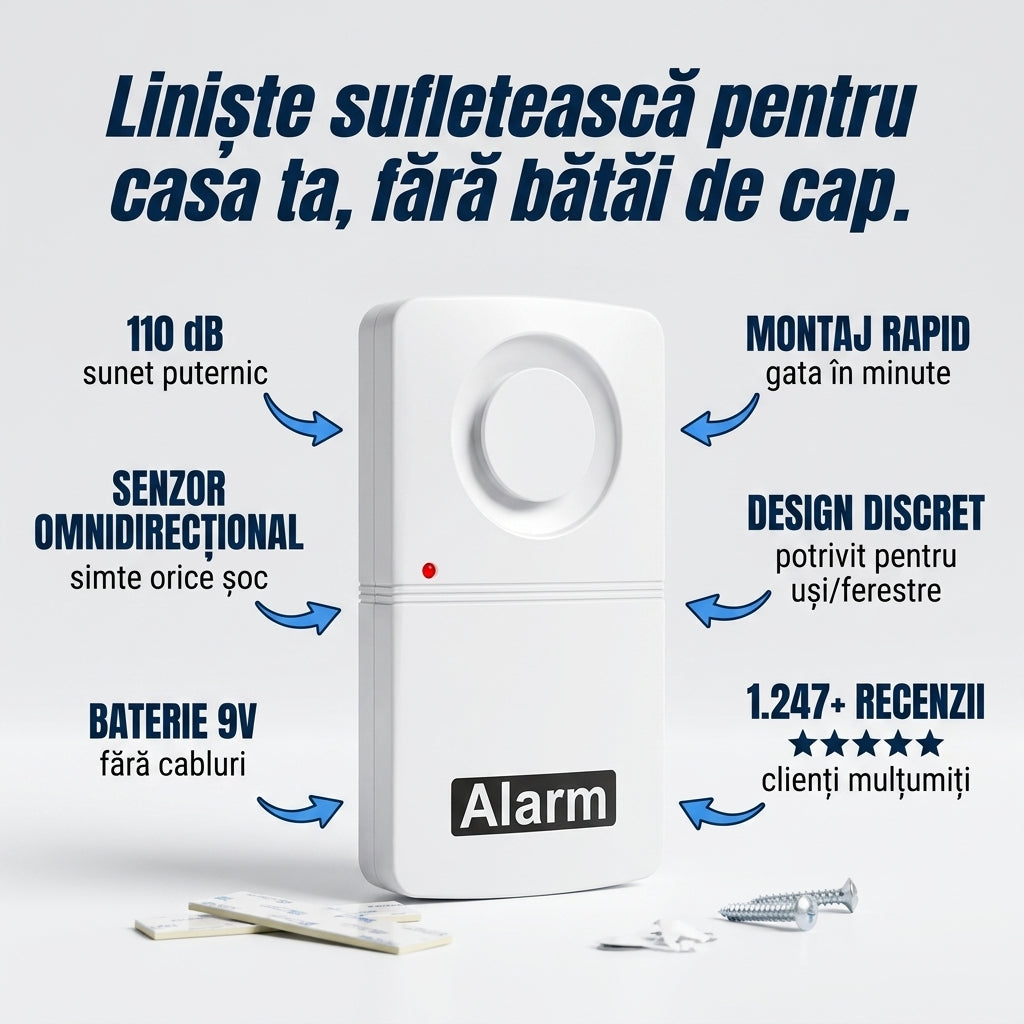 Alarmă Vibrație Uși Ferestre