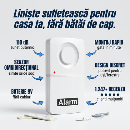 Alarmă Vibrație Uși Ferestre