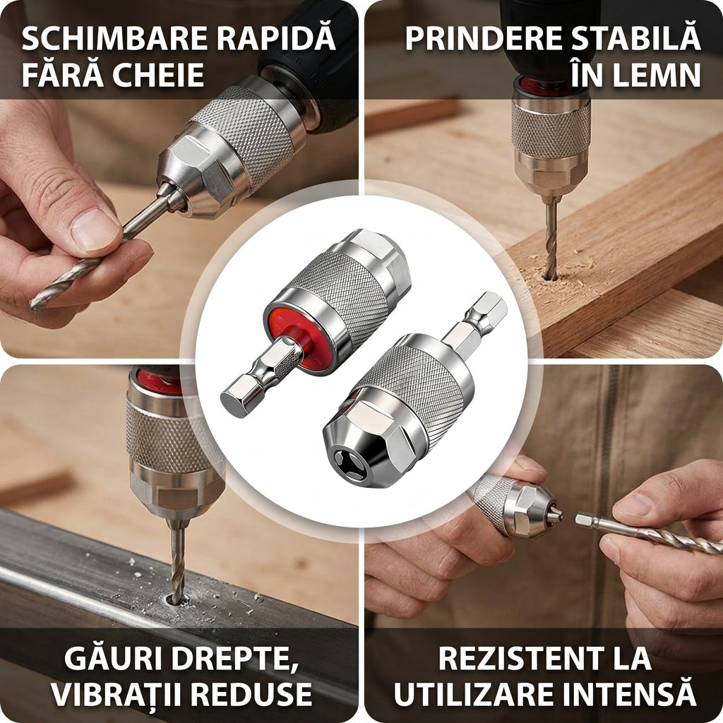 Adaptor Mandrină Auto-Strângere