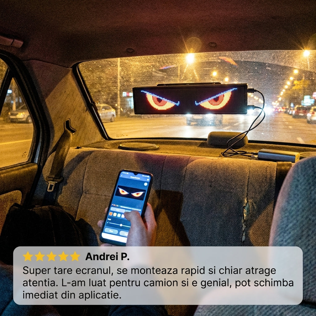 Ecran LED Geam Mașină