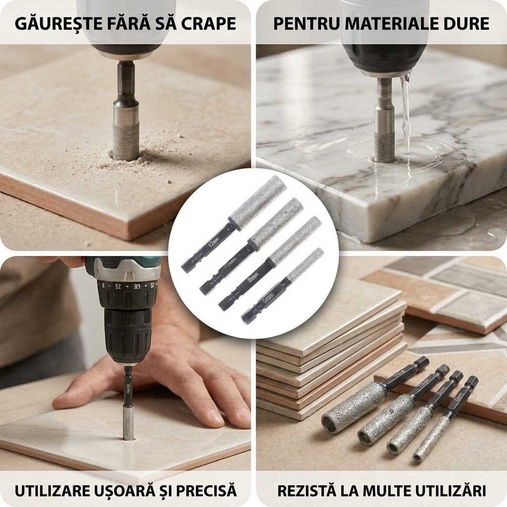 Set Burghie Diamantate Plăci