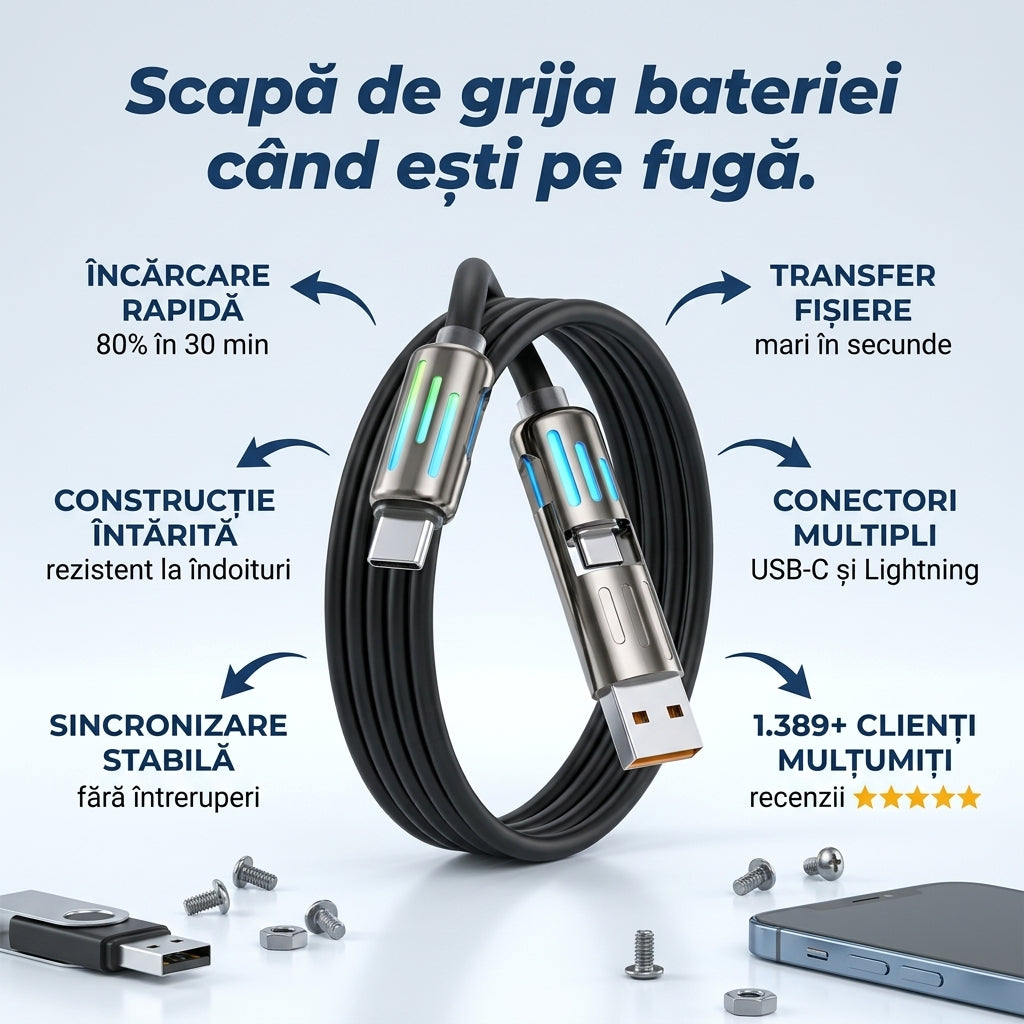 Cablu USB-C Lightning Rapid