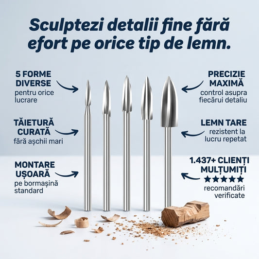 Set Burghie Sculptura Lemn