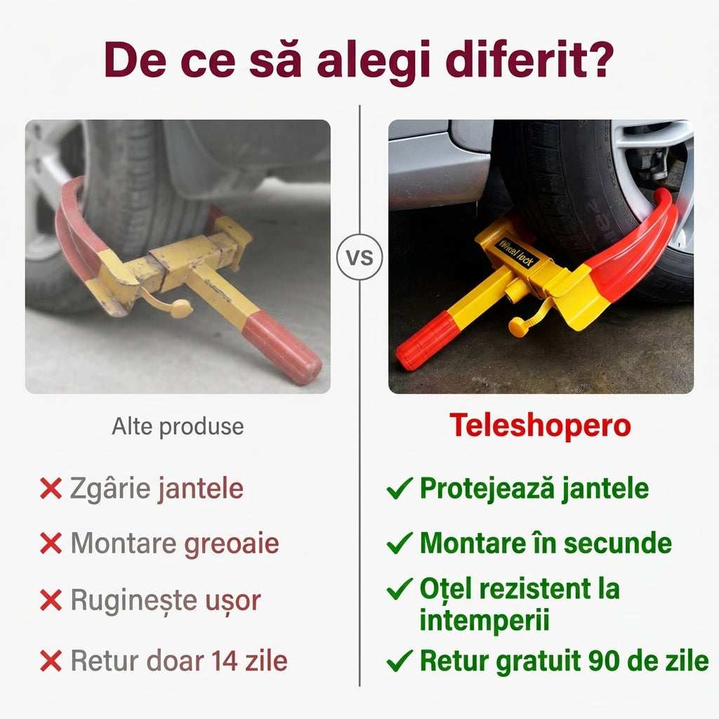 Clemă Antifurt Roată Portabilă