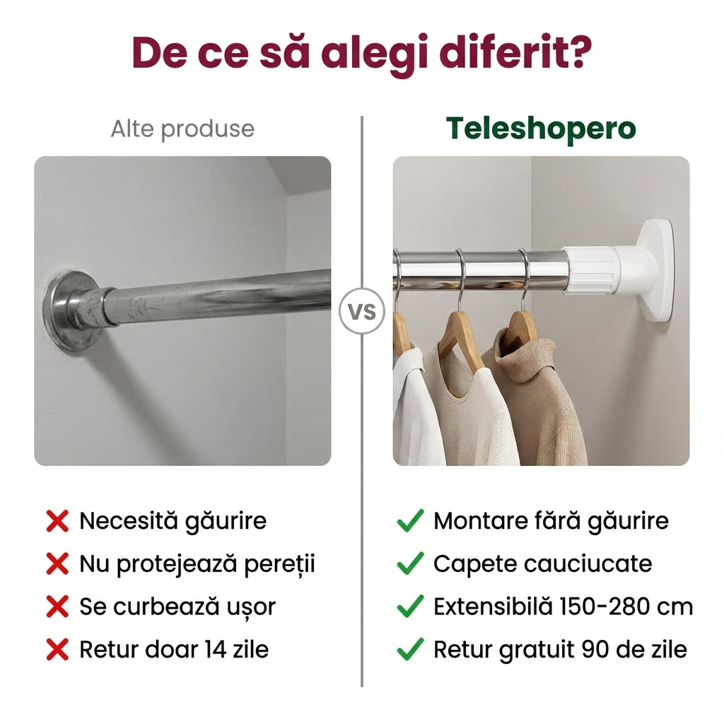 BARĂ EXTENSIBILĂ 150 CM - 280 CM